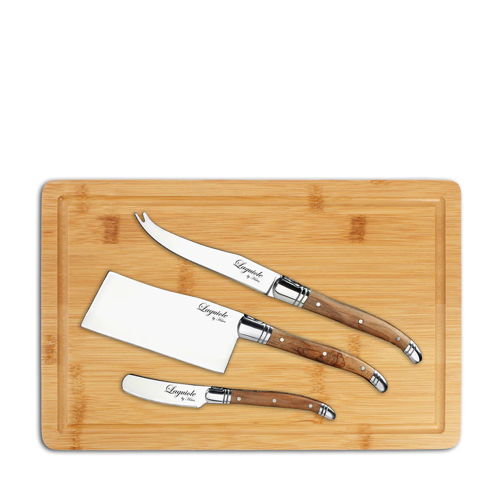 Käse-Set mit 3 Messern und Schneidebrett